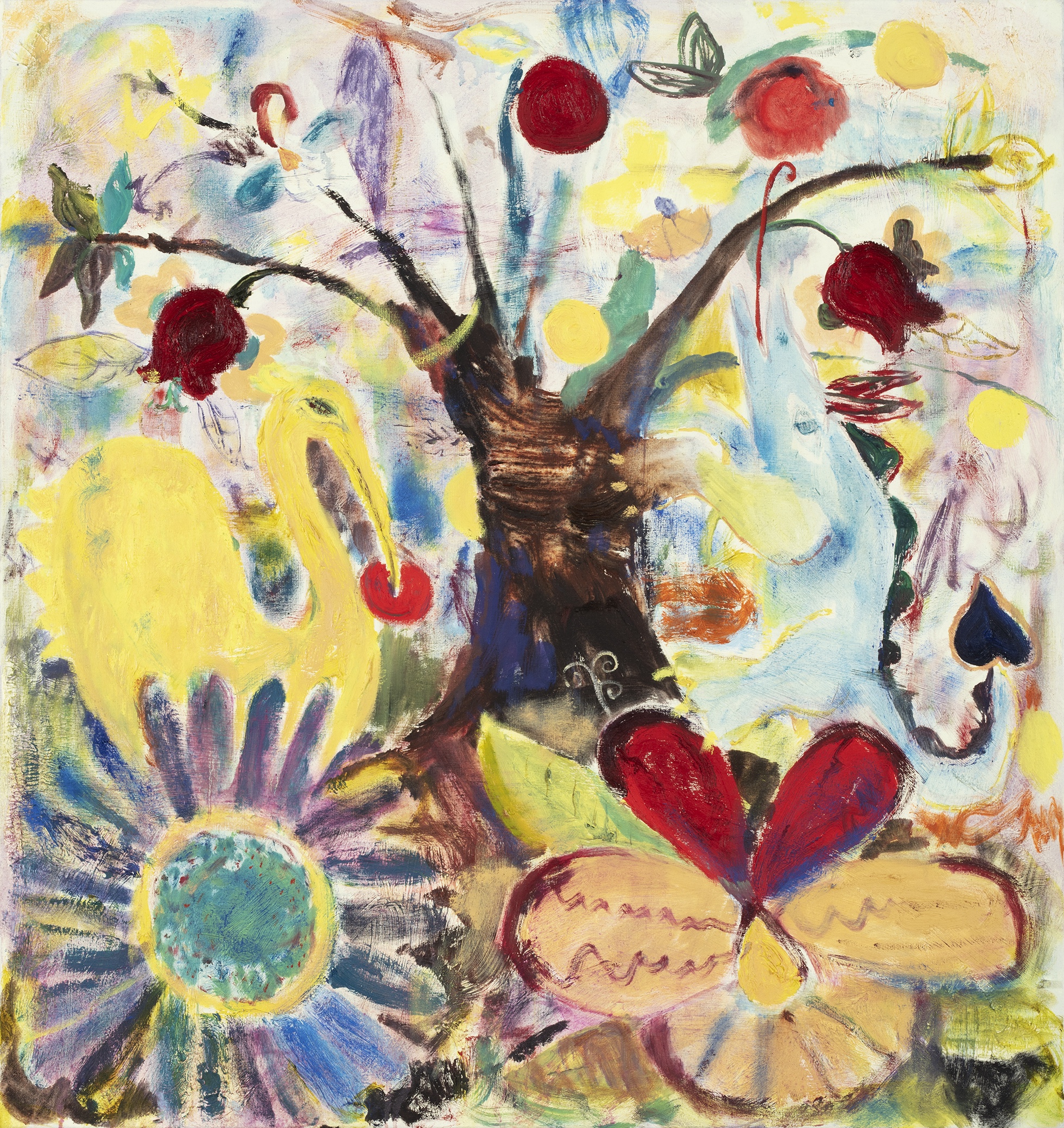 Aki Turunen: Finally Enough Love (2024), oil on canvas, 90 x 85 cm. Photo: Jussi Tiainen.